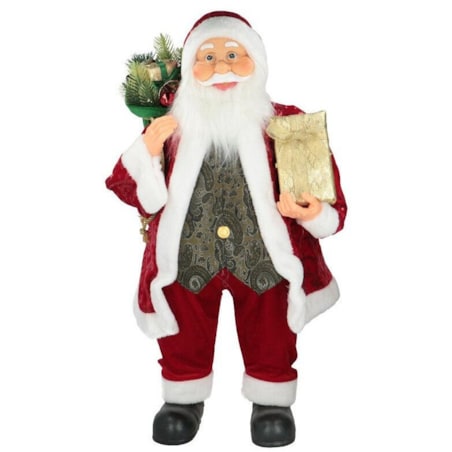Figurka - Mikołaj z paczką świąteczną 80x40 cm