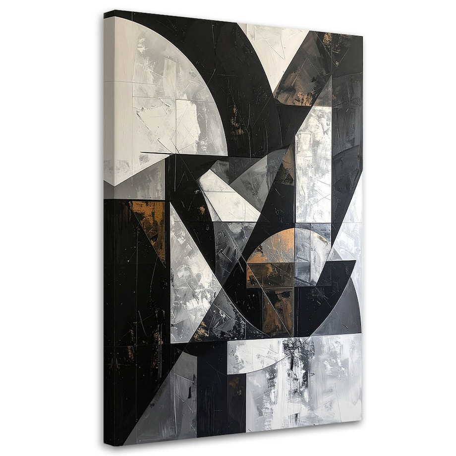 Obraz do salonu biura kuchni, Abstrakcyjne koła kształty tekstura czarno biały