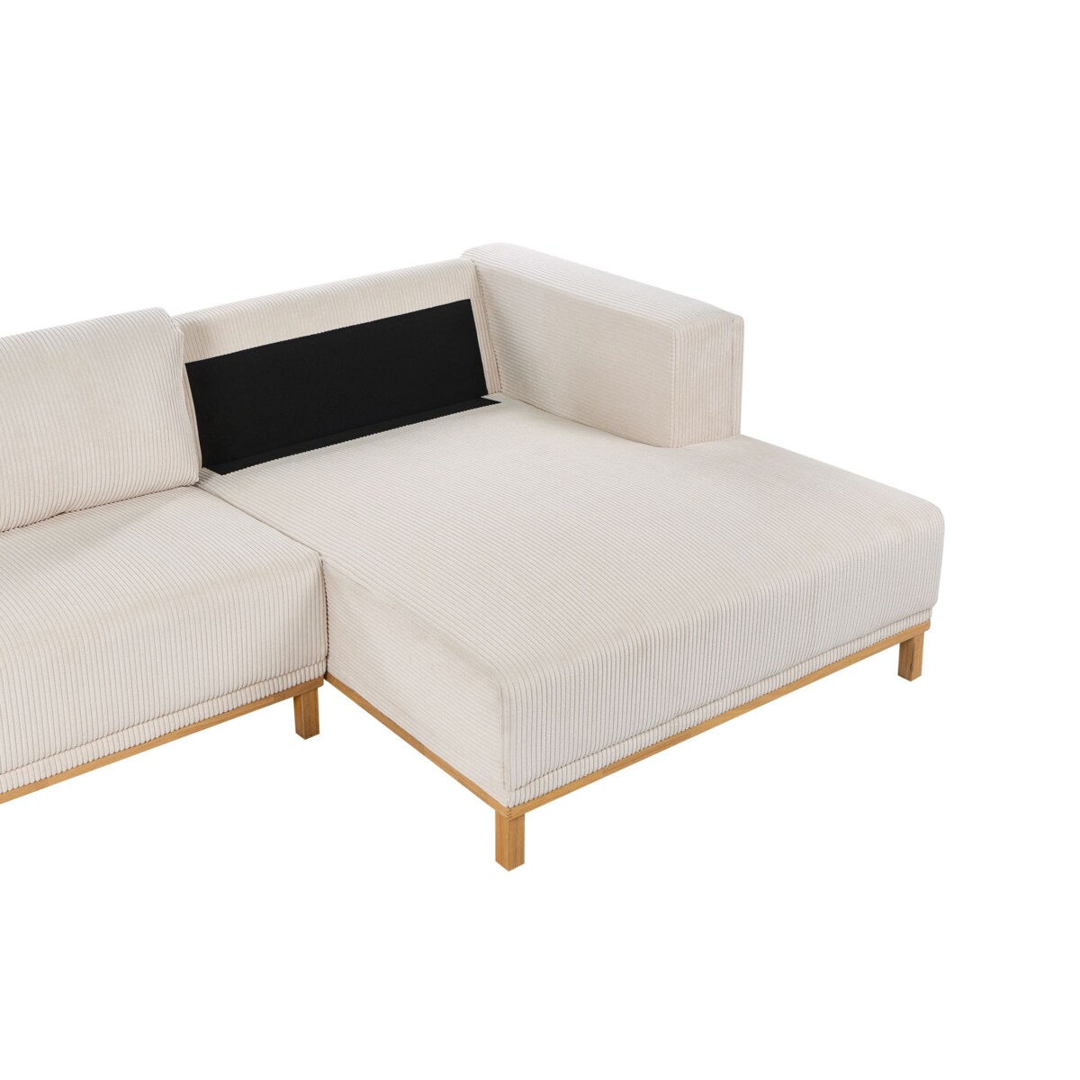 Narożnik dla 5 osób VENG Sztruks Jasnobeżowy Lewostronny