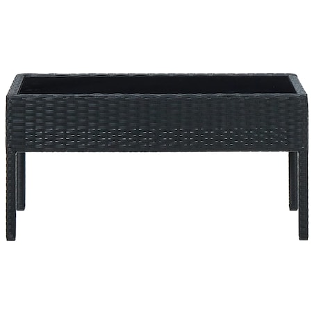 vidaXL Stolik ogrodowy, czarny, 75x40x37 cm, rattan PE