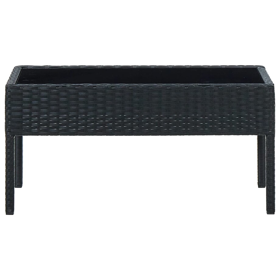 vidaXL Stolik ogrodowy, czarny, 75x40x37 cm, rattan PE
