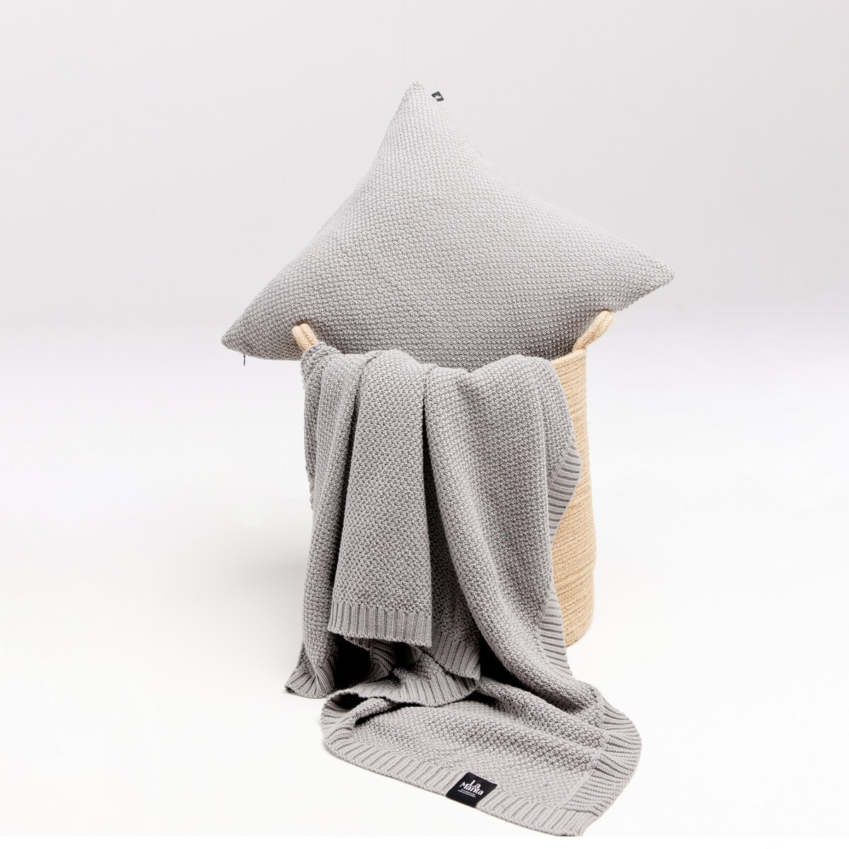 Pled pleciony szary, 130 x 160 cm, La Manta