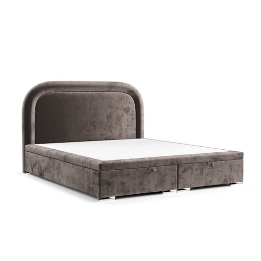 Łóżko tapicerowane HARMONY 180x200 z pojemnikiem, Brązowy, tkanina Lotta 39