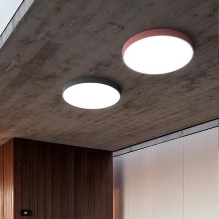 Plafoniera LAMPA sufitowa MODERN MD1001-30-HW Abigali metalowa OPRAWA plafon LED 20W 3000K okrągły czarny