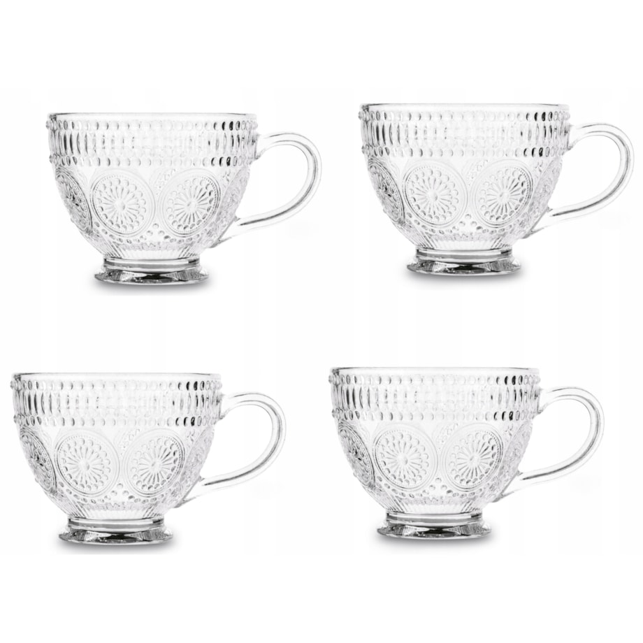 KUBEK FILIŻANKA szklanka 400 ml na herbatę kawę latte desery prezenty 4szt