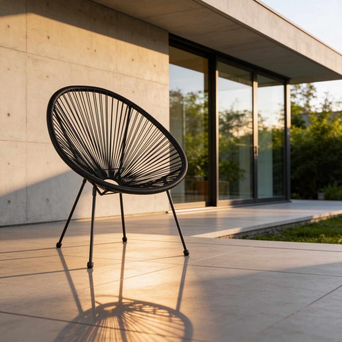 Krzesło ogrodowe ACAPULCO czarne na taras retro