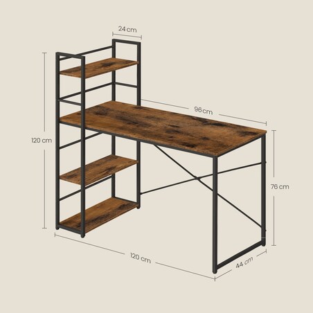 Biurko Komputerowe Max 4.0 Rustykalny, Czarny