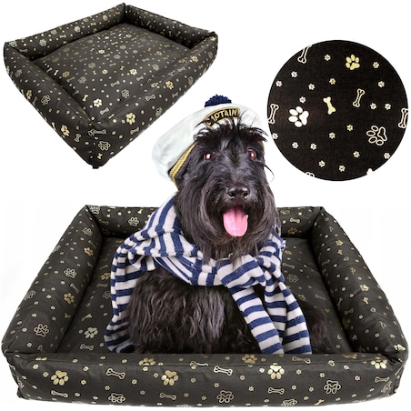 Legowisko Dla Psa Kanapa Posłanie 115X95 Cm Wodoodporne Poduszki Pikowane Kość Złota