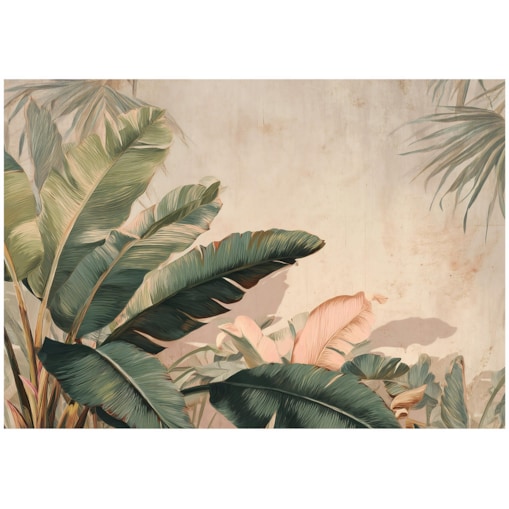 Fototapeta Do Sypialni Salonu Na Flizelinie Liście Beton Zielony 400x280