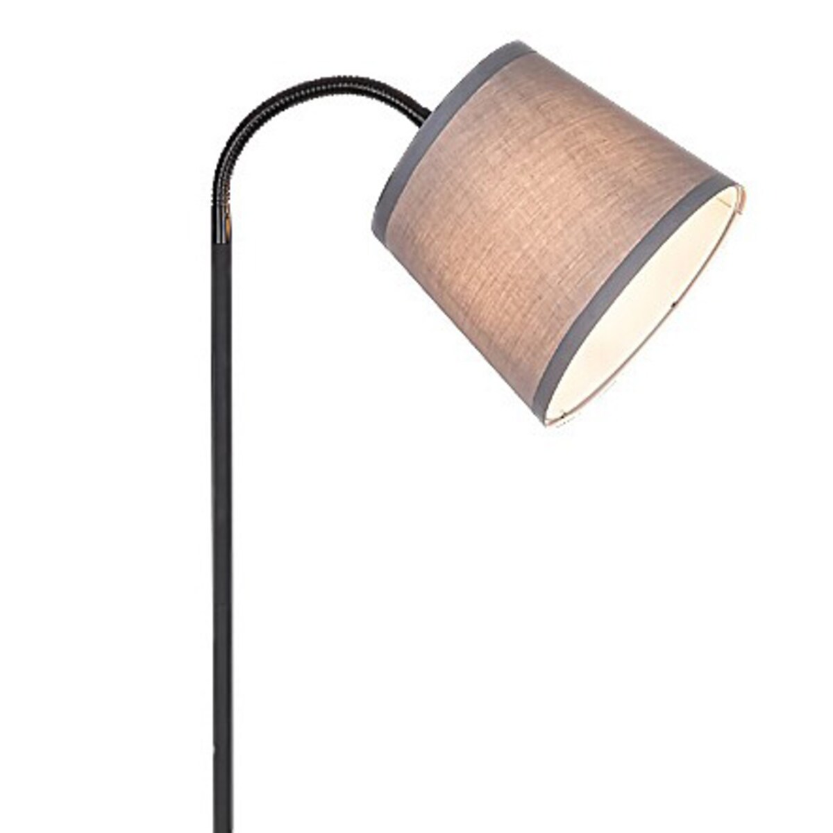 Sypialniana lampa stojąca Godric 6639 abażurowa na peszlu szara