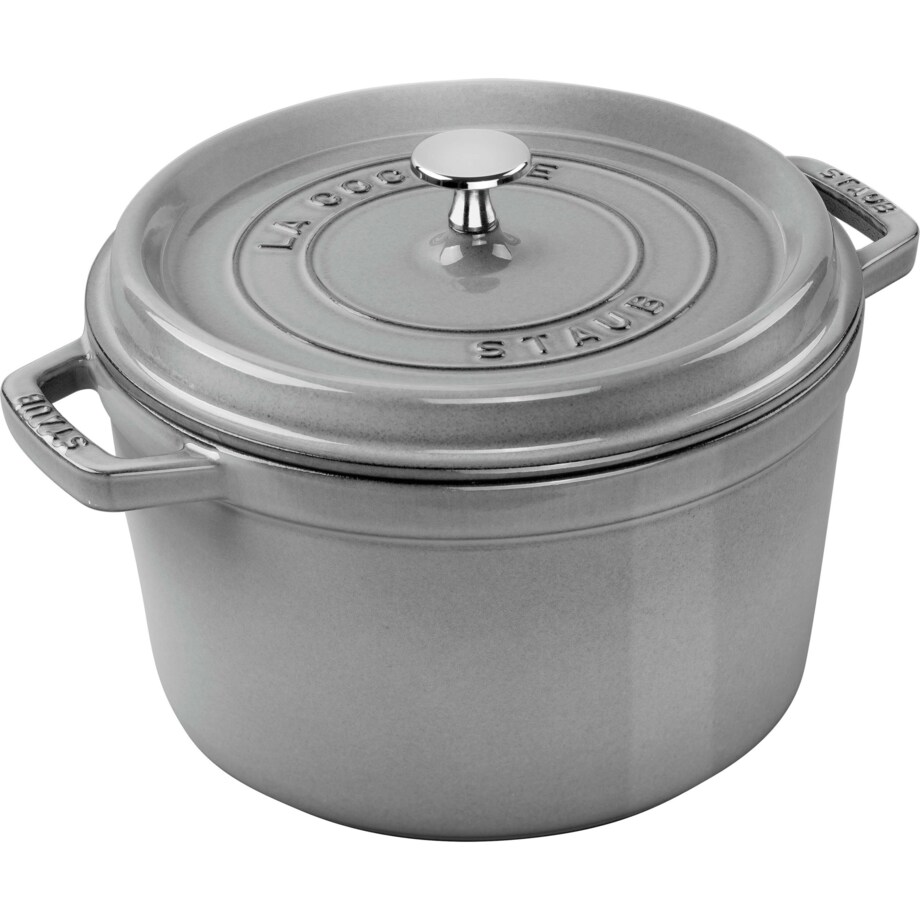 Garnek żeliwny okrągły wysoki Staub - 4.8 ltr, Grafitowy