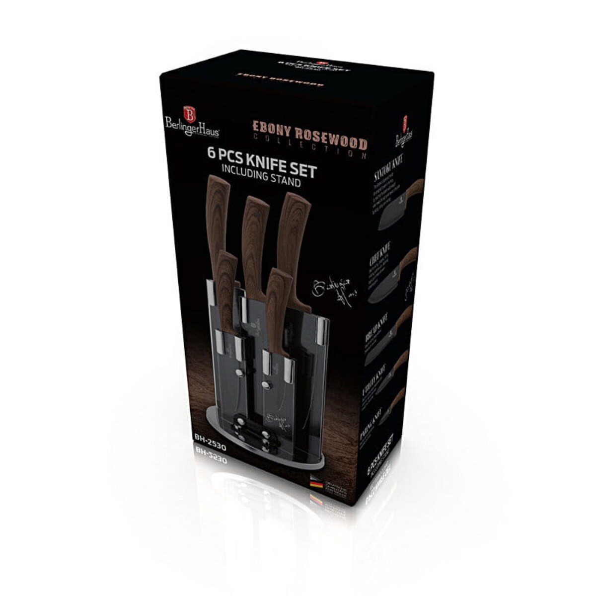 Zestaw noży z powłoką tytanową w stojaku Berlinger Haus BH-2530