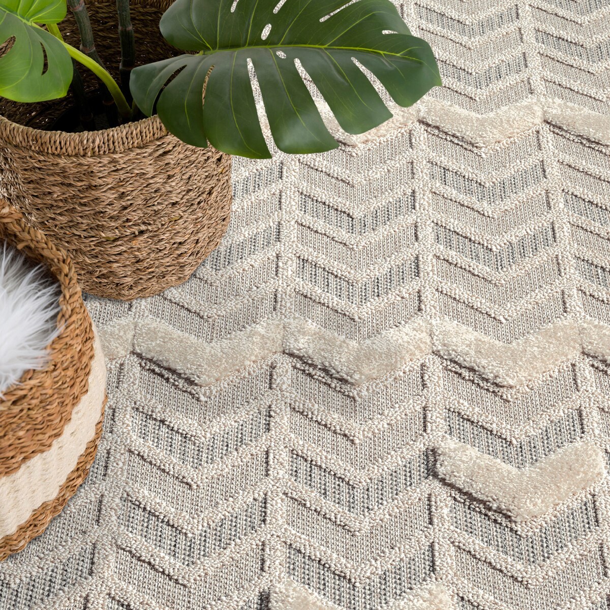 Dywan z frędzlami Cut&Loop Boho-Chic Valora 9200 Szary 140x200