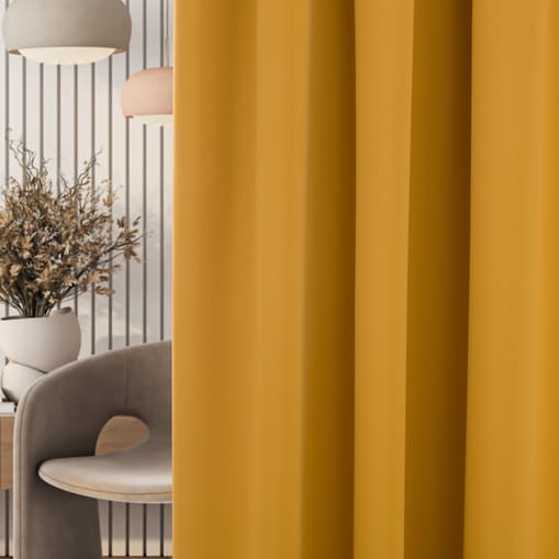 Zasłona zaciemniająca na taśmie marszczącej miodowy żółty 140 x 280 cm 1 szt. 140x280 żółty-złoty