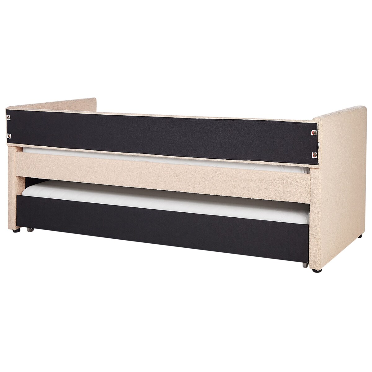 Łóżko wysuwane boucle 90 x 200 cm brzoskwiniowe TROYES