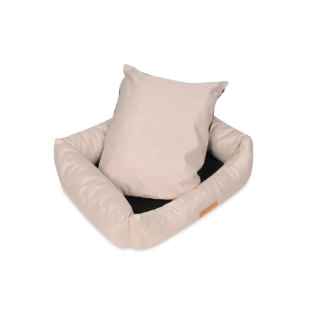 Animood Legowisko Alex rozmiar: M, kolor: beżowy, materiał: jeans imitacja