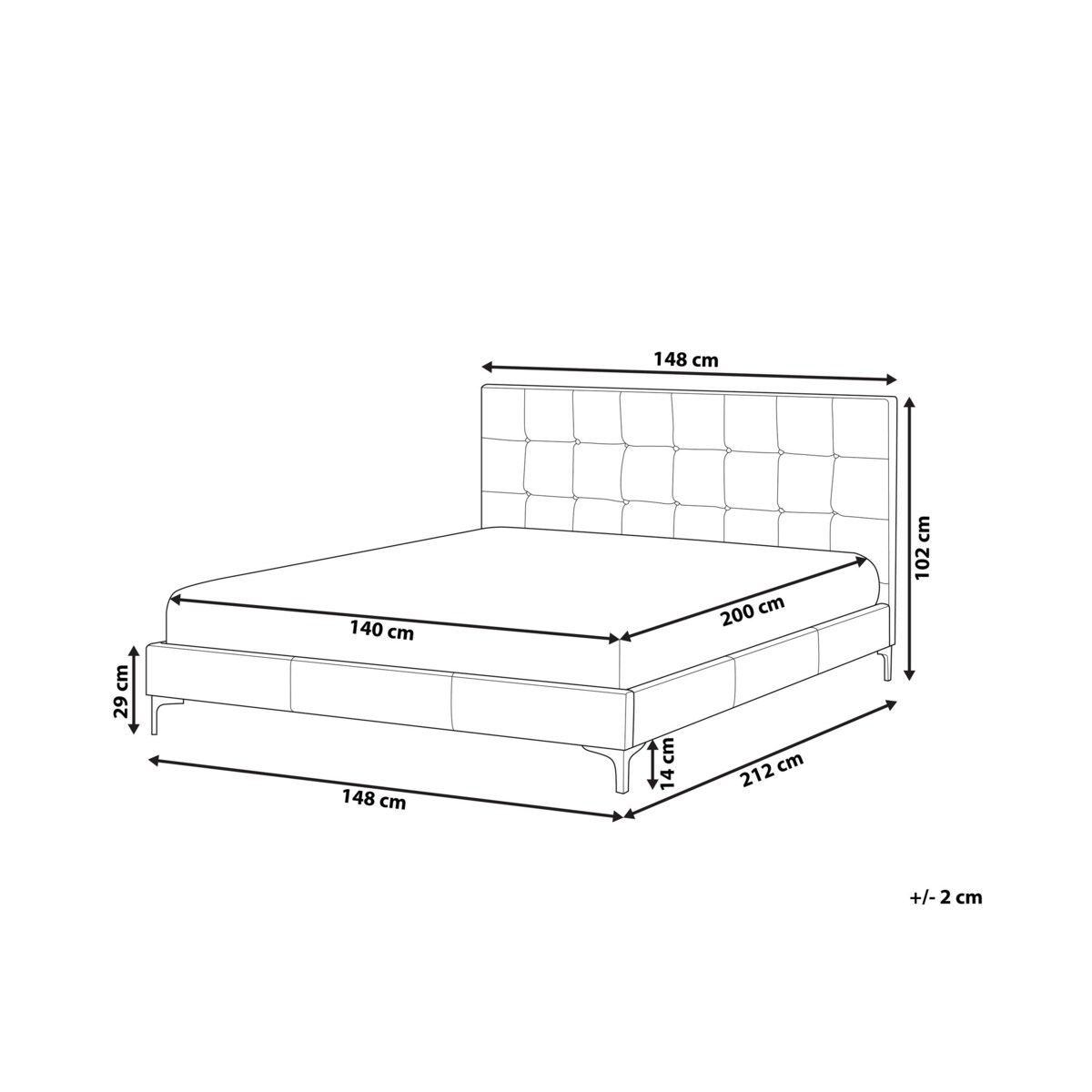Łóżko welurowe 140 x 200 cm szare AMBERT
