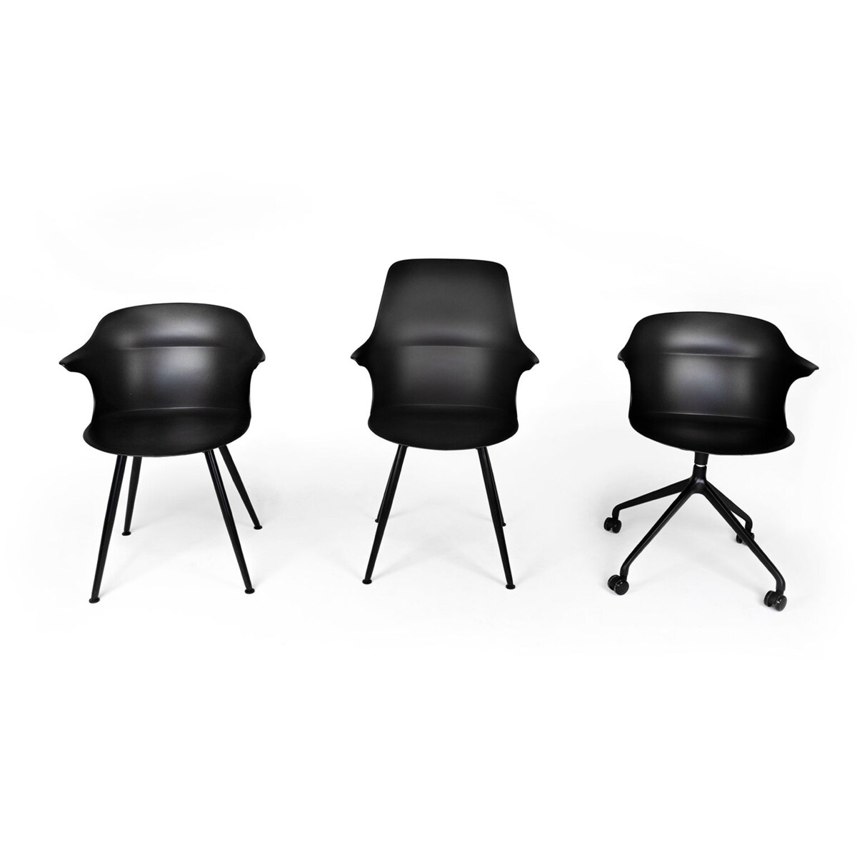 Krzesło BRAZO HIGH 334-CPP3 minimalistyczne czarne