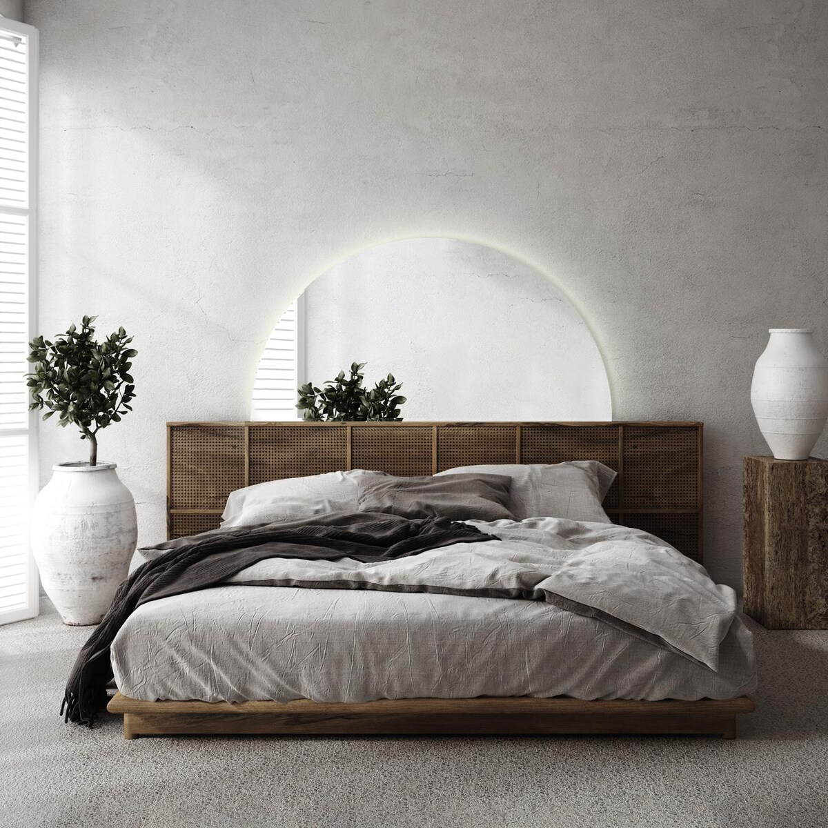 Lustro 100 x 50 cm Półokrągłe światło LED ciepłe