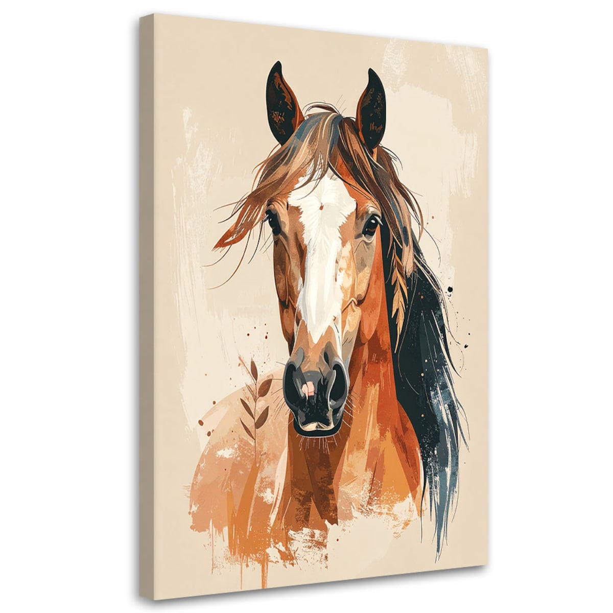 Obraz do salonu jadalni biura sypialni, Koń portret zwierzęta 20x30 cm