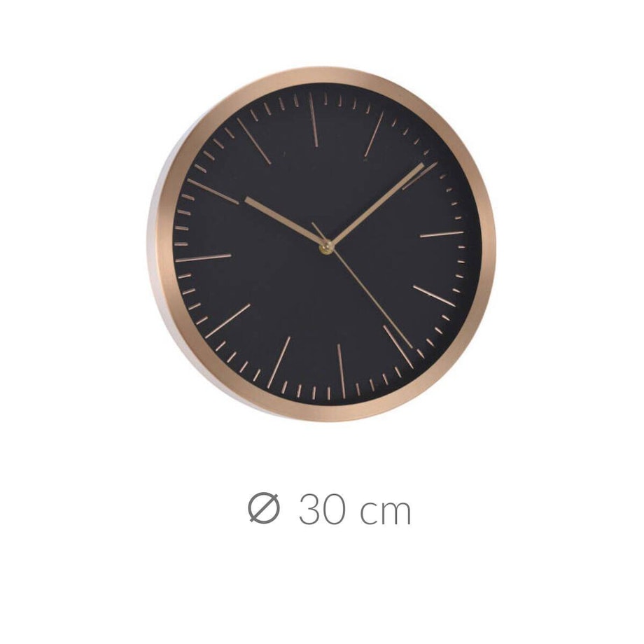 Zegar ścienny ze złotymi elementami, Ø 30 cm
