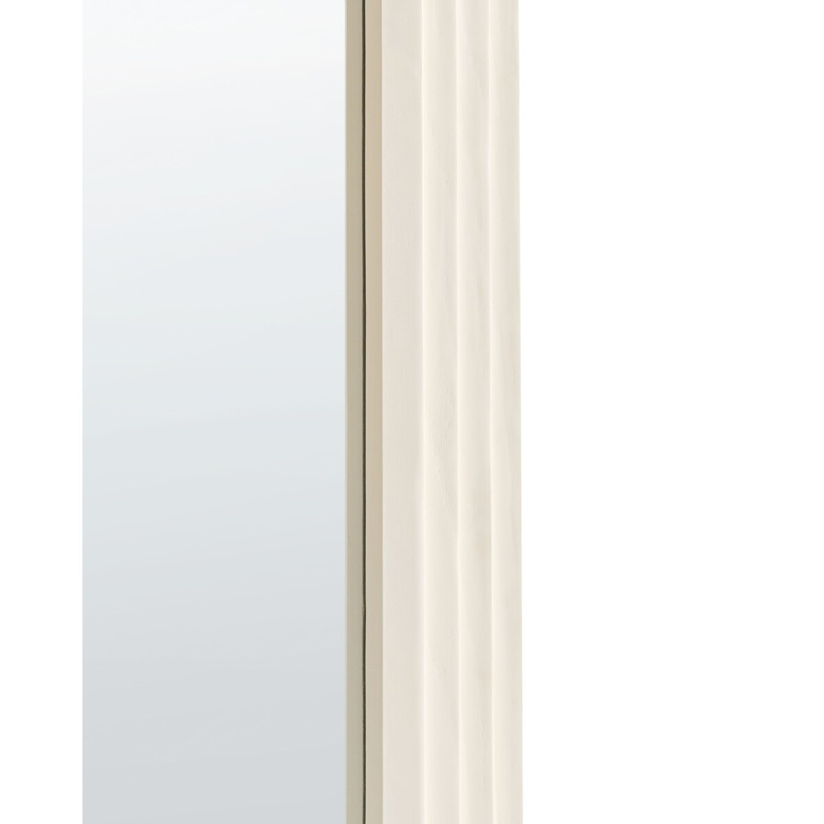 Lustro ścienne DIJON 80 cm 170 cm Drewno Złamana biel