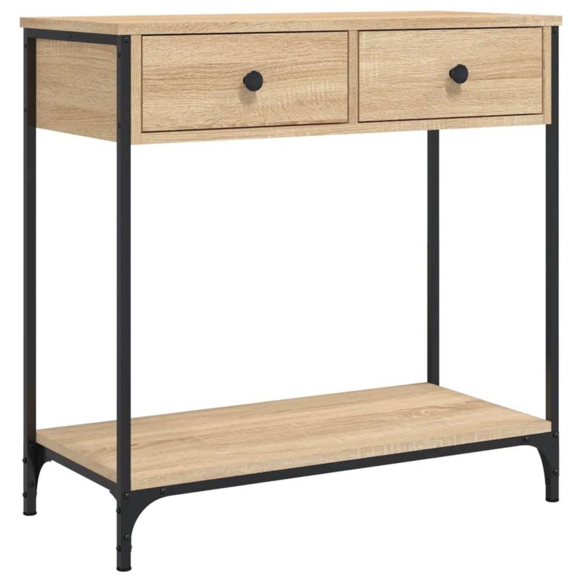 vidaXL Stolik konsolowy, dąb sonoma, 75x34,5x75 cm