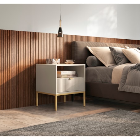 Szafka nocna NEW do sypialni - kaszmirowa+ st. złoty