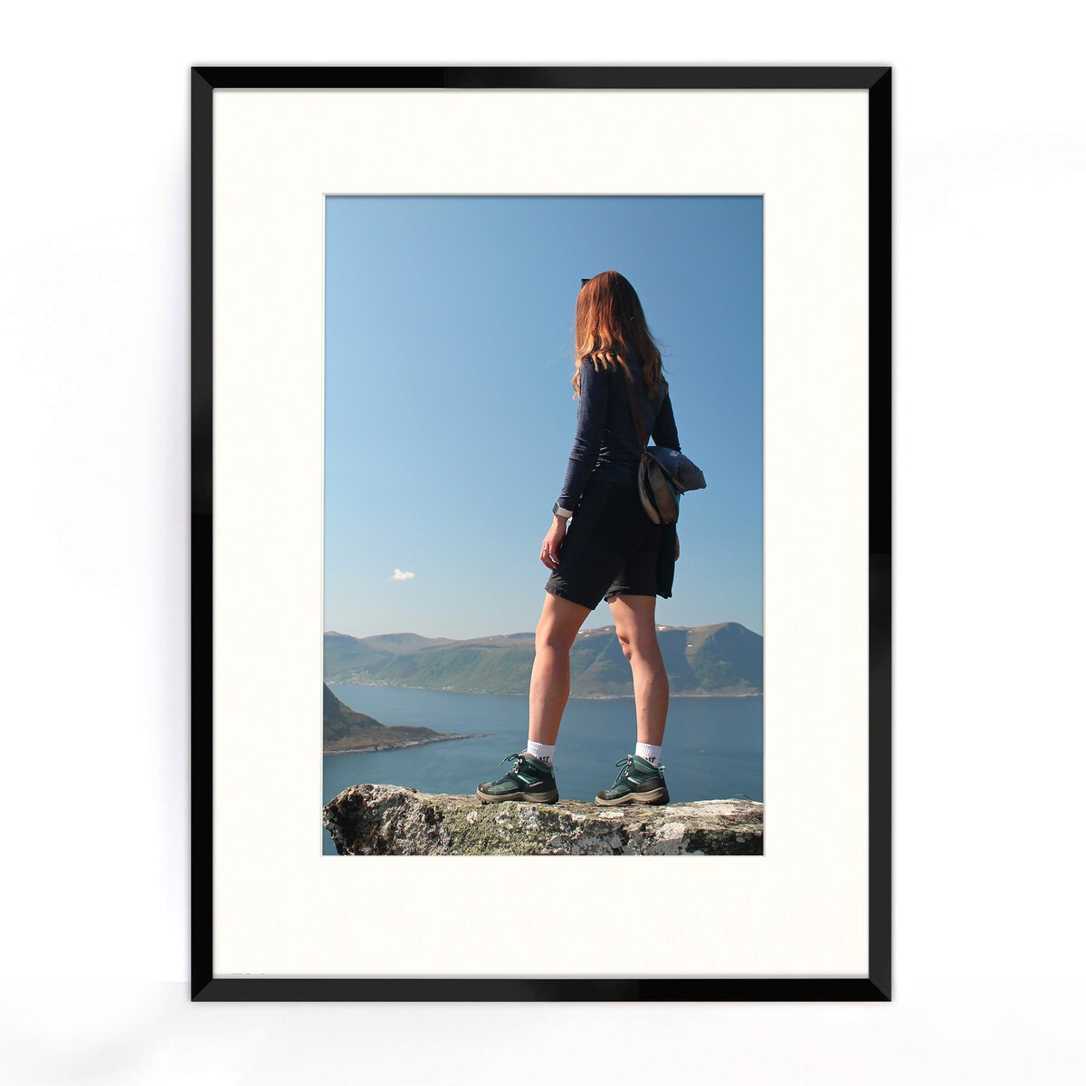 Ramka na zdjęcia z passe partout czarna ramka 60x80 cm z okienkiem passe partout na zdjęcie 40x60 cm FRAMAI