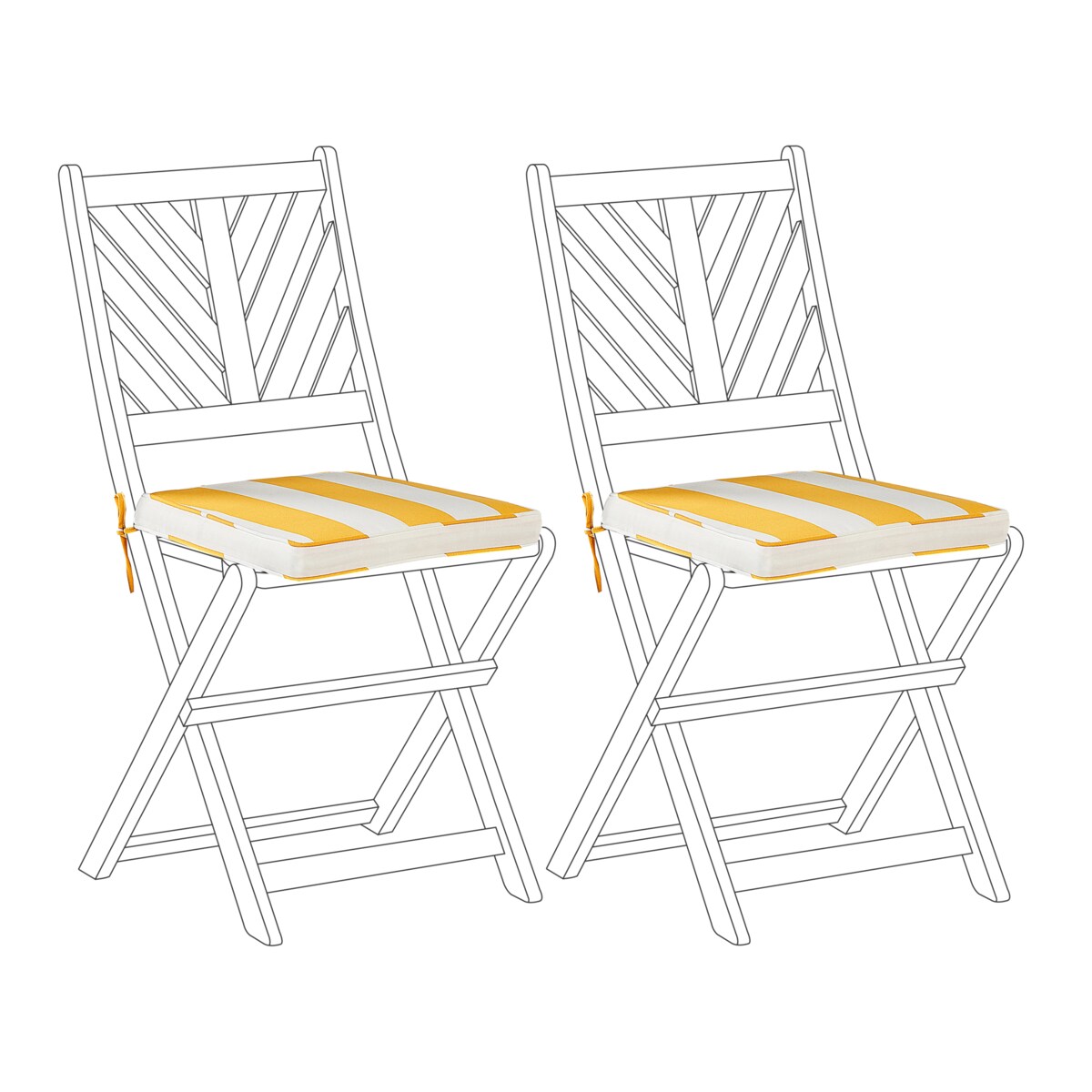 Zestaw 2 poduszek na krzesła ogrodowe żółto-biały TERNI