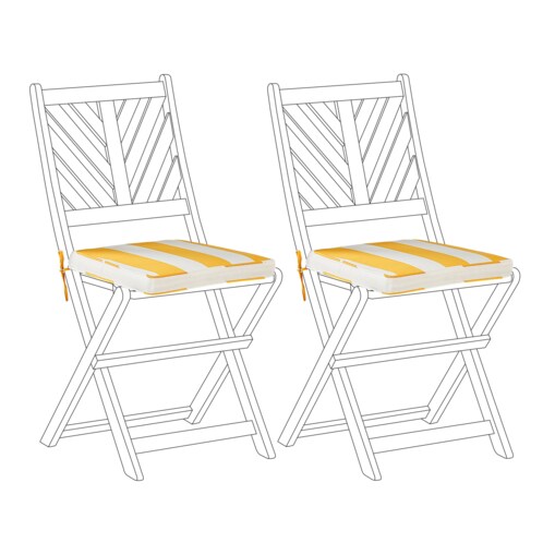 Zestaw 2 poduszek na krzesła ogrodowe żółto-biały TERNI
