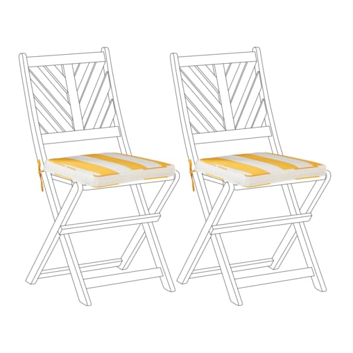 Zestaw 2 poduszek na krzesła ogrodowe żółto-biały TERNI