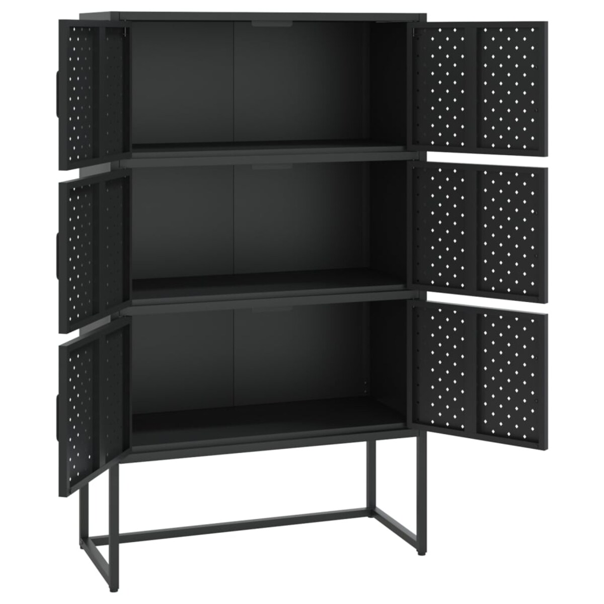 vidaXL Szafka, czarna, 80x35x135 cm, stal