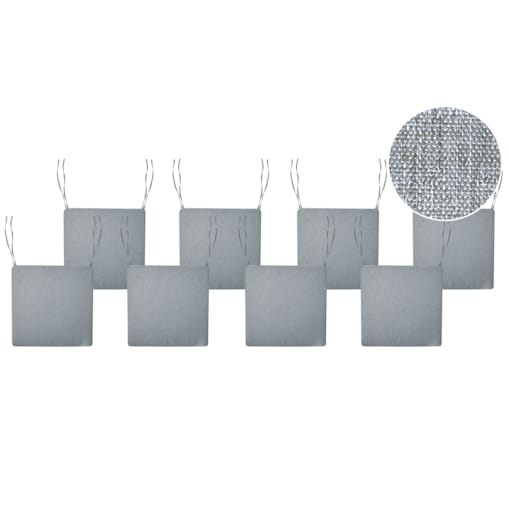 Zestaw 8 poduszek na krzesło ogrodowe SASSARI PREMIUM 46 x 46 cm Szary