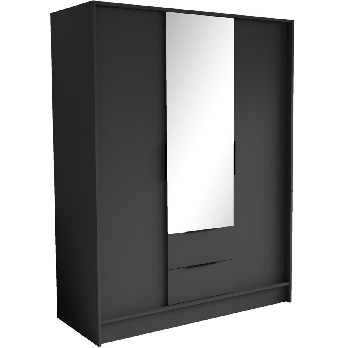 Szafa NIKOLA 150 z lusterem i regulowanymi półkami do sypialni-grafitowa