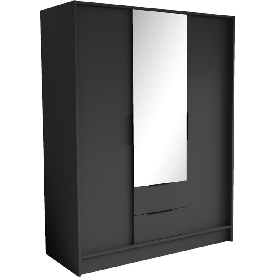 Szafa NIKOLA 150 z lusterem i regulowanymi półkami do sypialni-grafitowa