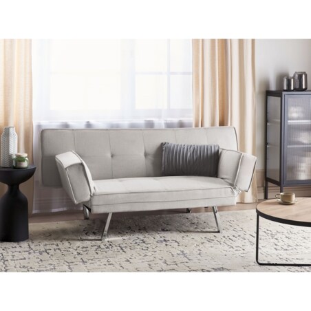 Tapicerowana sofa rozkładana beżowa BRISTOL