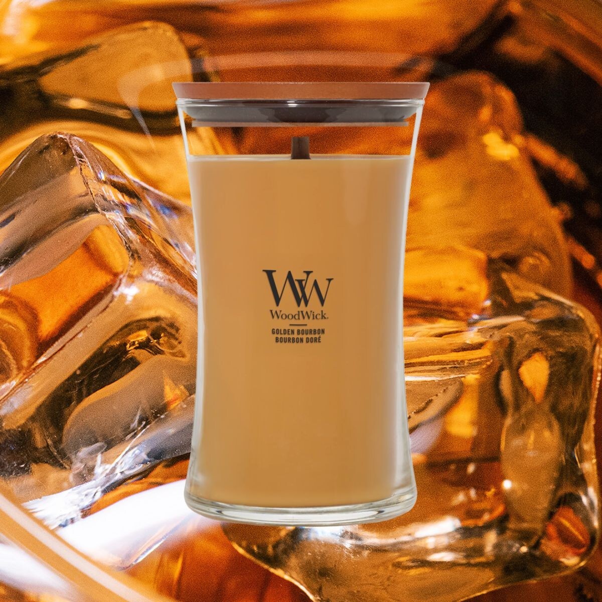 WoodWick świeca duża GOLDEN BOURBON