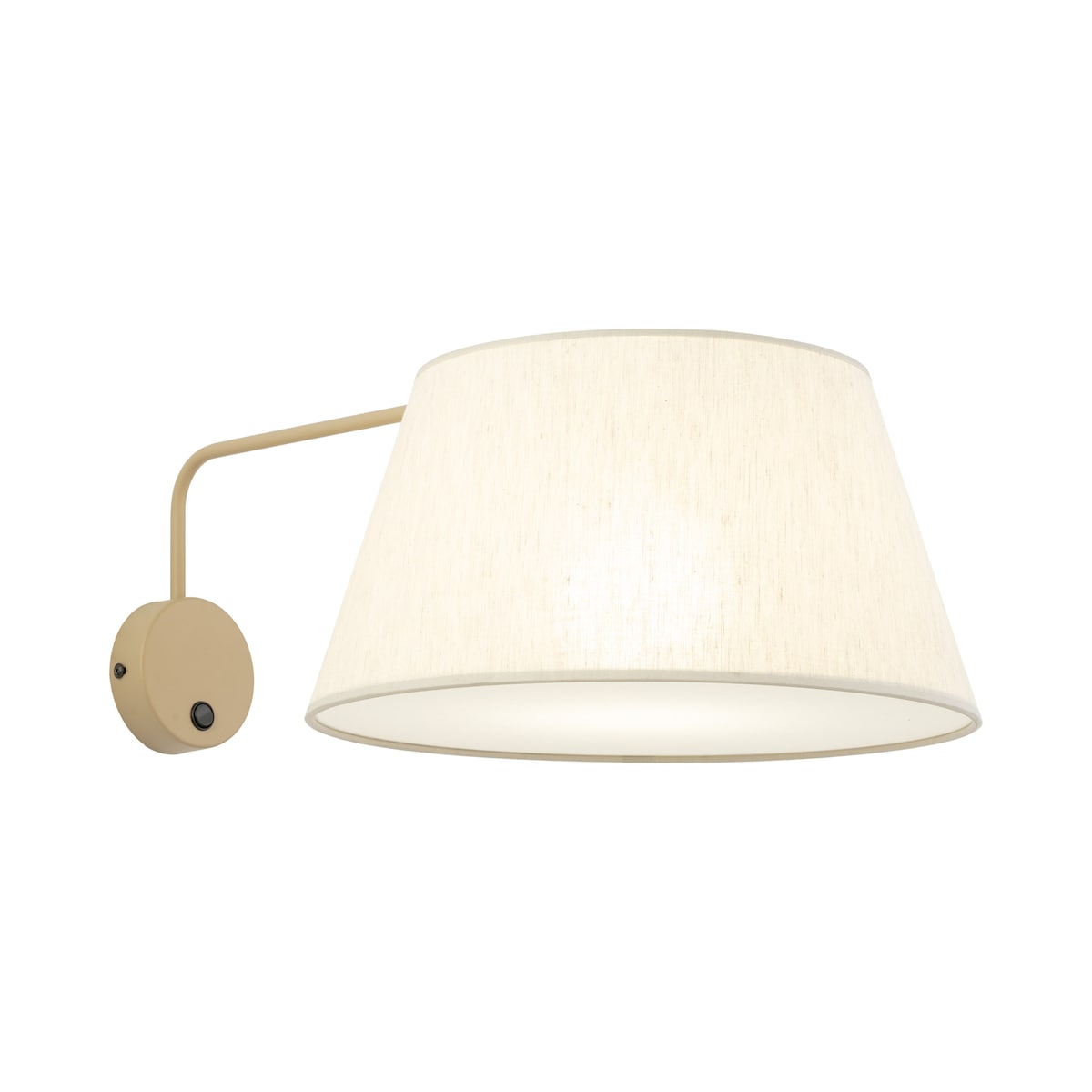 Kinkiet ścienny z włącznikiem TK Lighting FORMO SABIA 11342 beżowy len E27 nowoczesna lampa do salonu sypialni IP20