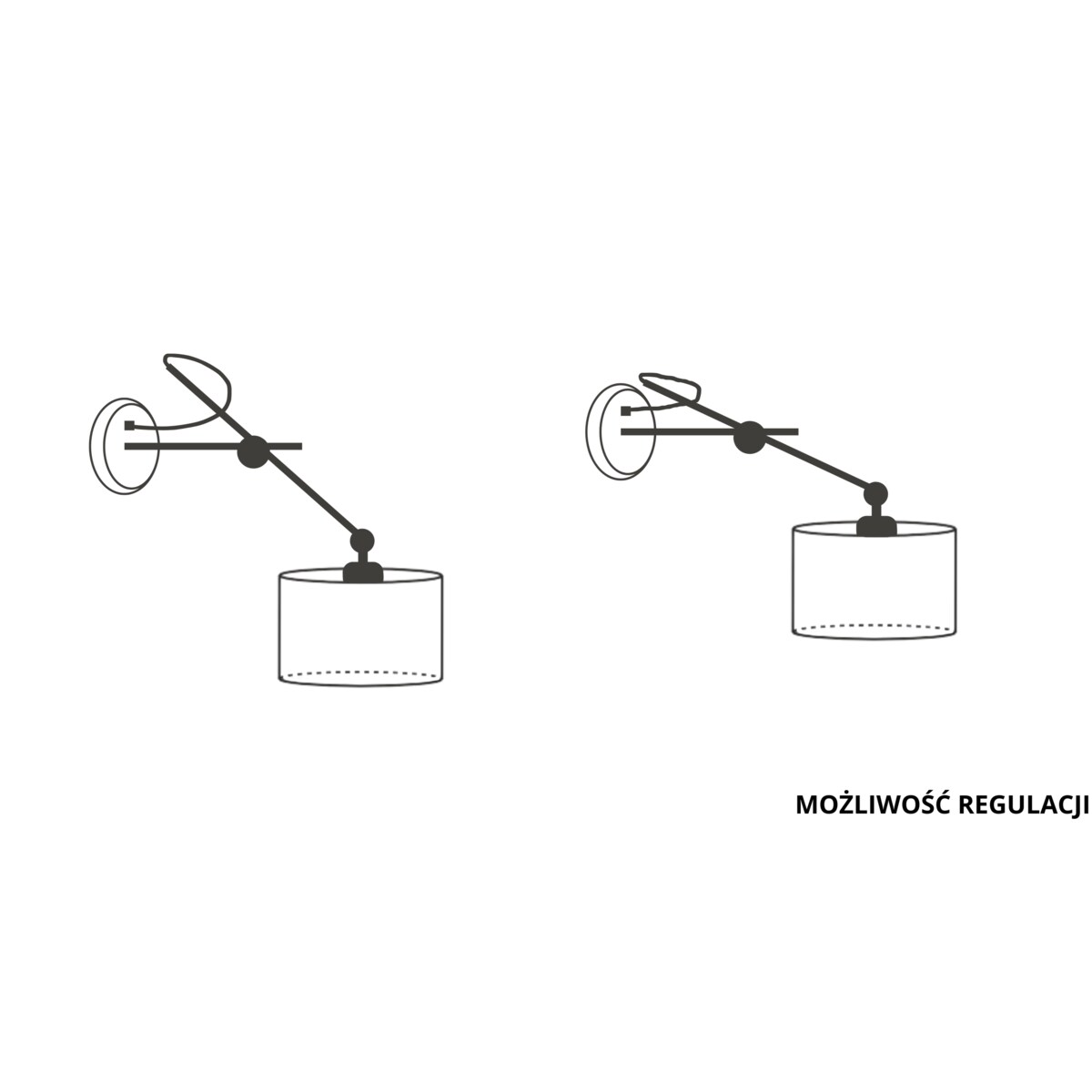 Kinkiet przegubowy lampa ścienna lampa na ścianę regulowany z abażurem walec MODERN