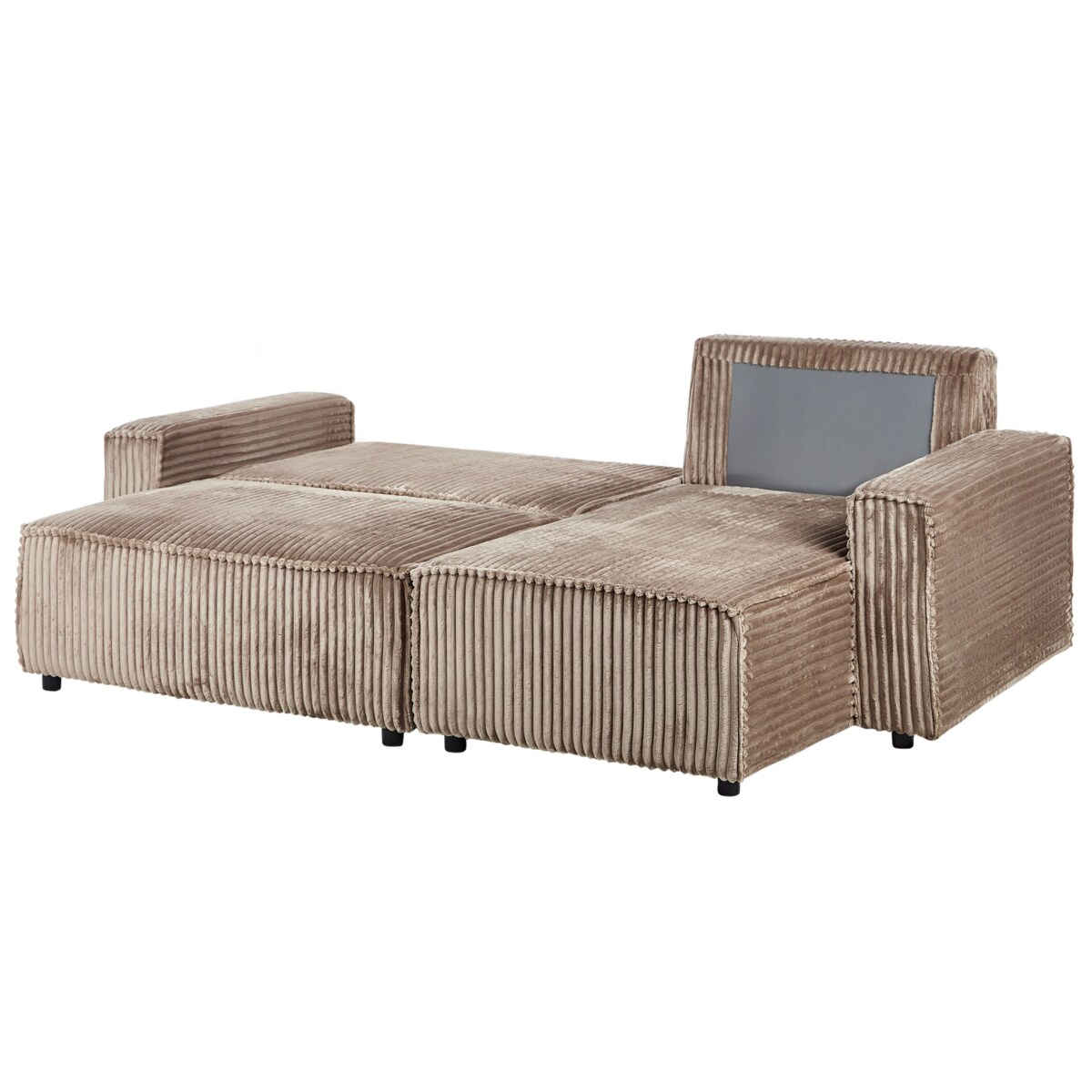 Sofa rozkładana ABACKA Jasnobrązowy Sztruks Lewostronny