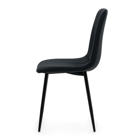 Krzesło tapicerowane do salonu jadalni GELA czarny welur