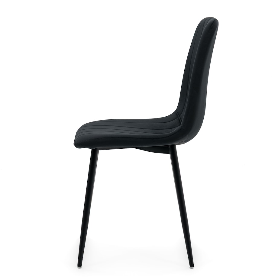 Krzesło tapicerowane do salonu jadalni GELA czarny welur