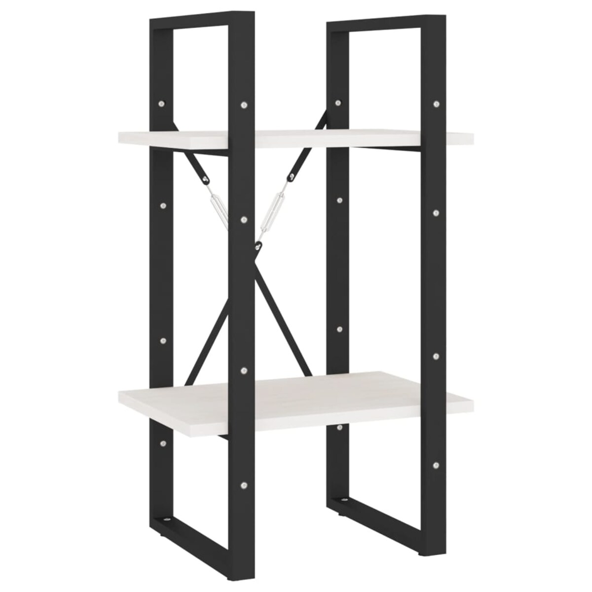 vidaXL Regał, 2 półki, biały, 40x30x70 cm, lite drewno sosnowe