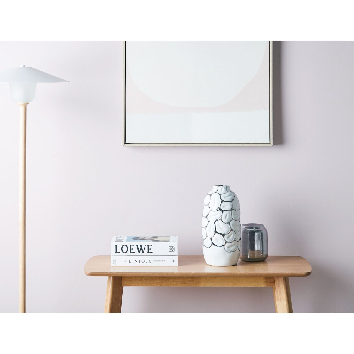 Wazon dekoracyjny ceramiczny 34 cm biały CENABUM