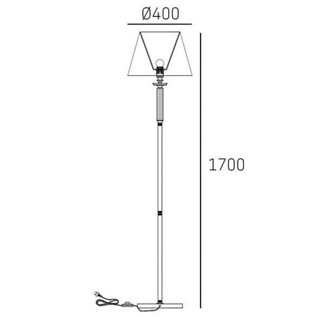 Stojąca lampa klasyczna Siena f01322ni-wh Cosmolight metal tkanina nikiel