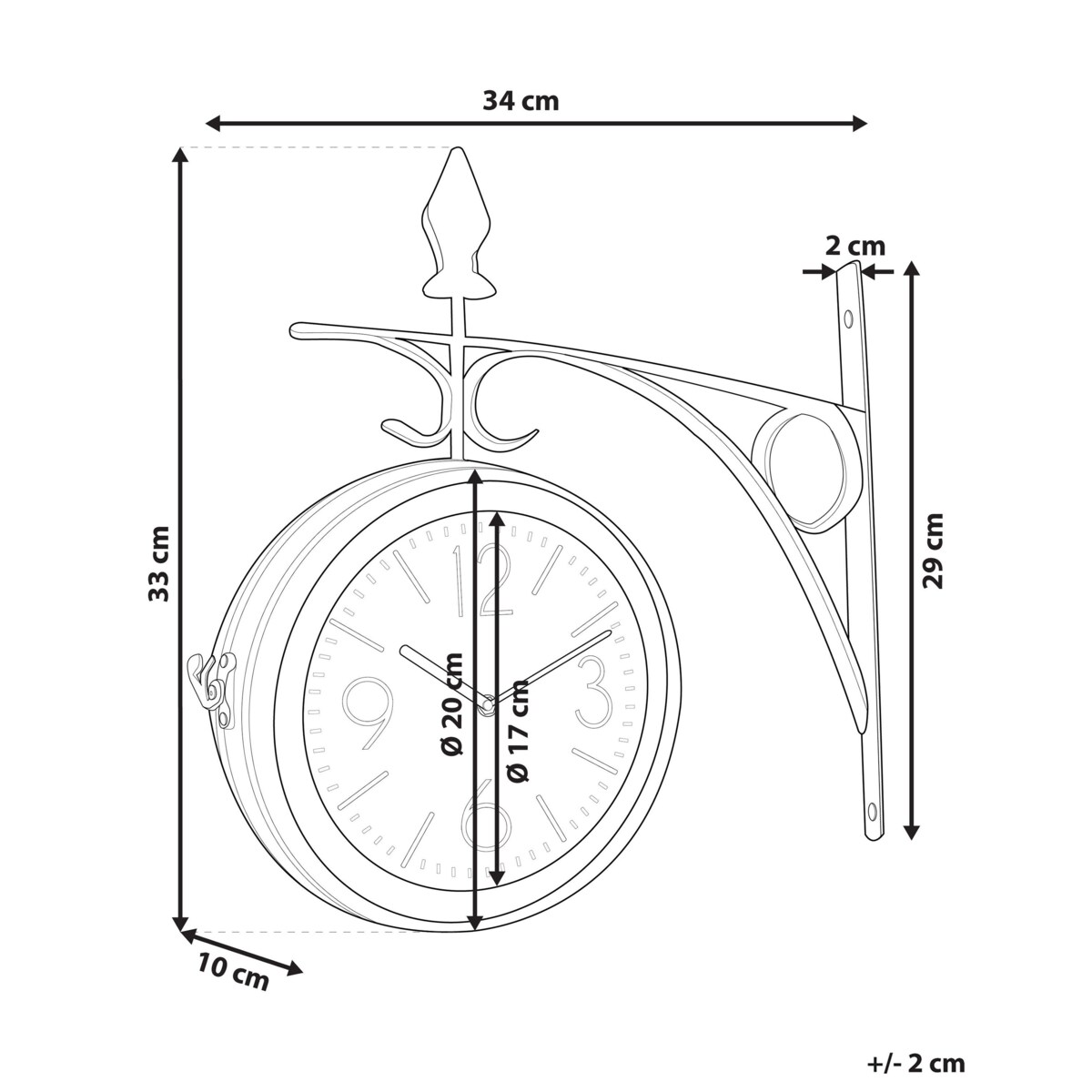 Zegar ścienny dworcowy ø 22 cm srebrno-biały ROMONT