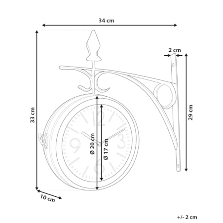 Zegar ścienny dworcowy ø 22 cm srebrno-biały ROMONT