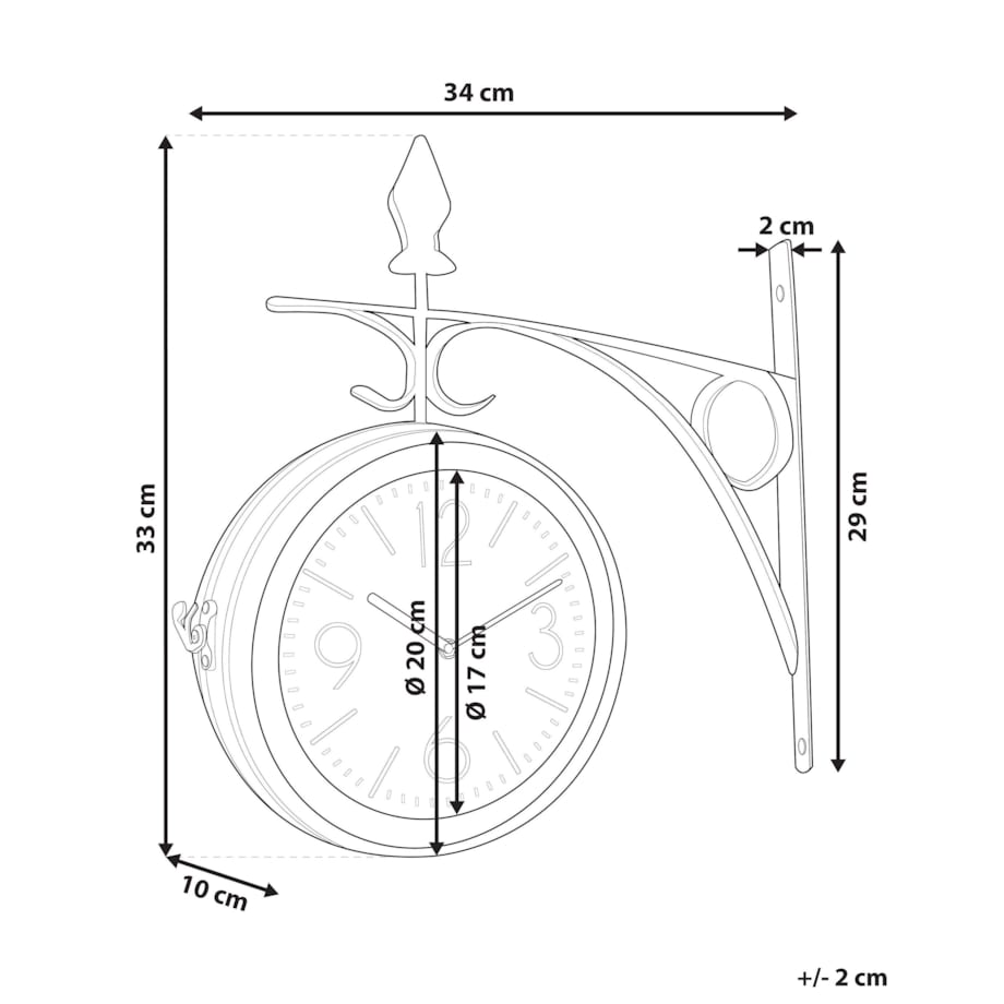 Zegar ścienny dworcowy ø 22 cm srebrno-biały ROMONT