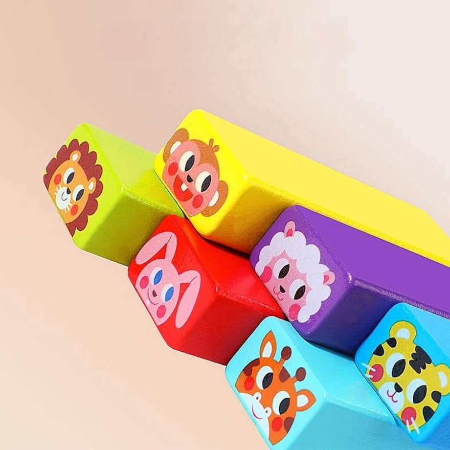 Puzzle drewniane - Jenga kolorowa